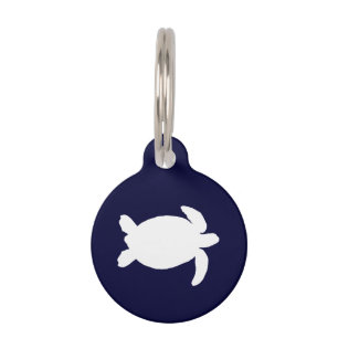Blue and White Sea Turtle Pet ID Tag