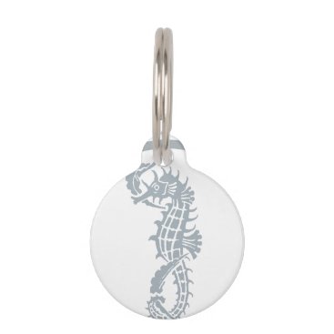 Blue and White Seahorse Logo Pet Name Tag Blue and White Seahorse Logo Pet Name Tag