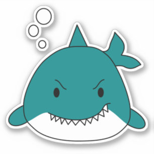 Blue And White Shark Sticker