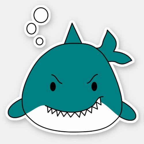 Blue And White Shark  Sticker