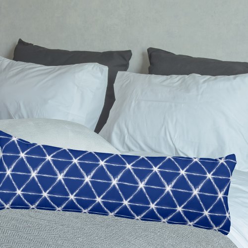 Blue and White Shibori Lines Pattern  Body Pillow