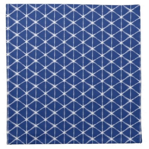Blue and White Shibori Lines Pattern  Cloth Napkin