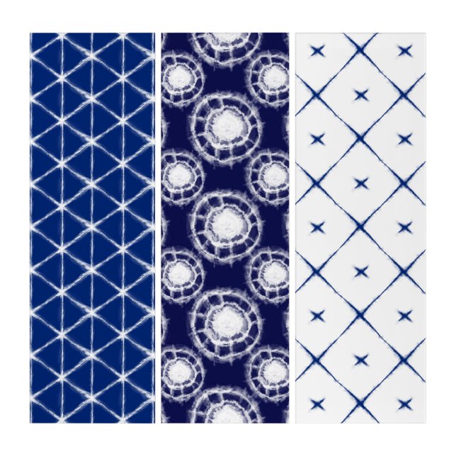 Blue and White Shibori Panels (Front)