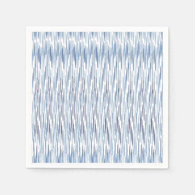 Blue and white shibori party supply napkins (Front)