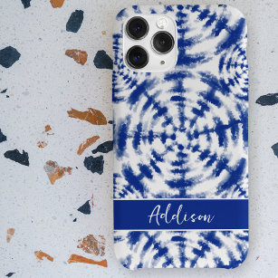 Blue and White Shibori Tie Dye Pattern iPhone 15 Pro Max Case