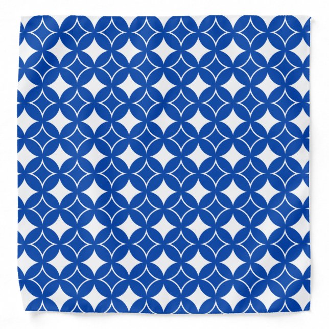 Blue and white shippo pattern bandana (Front)