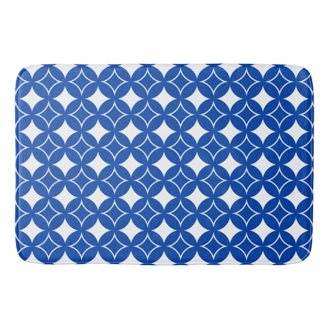 Blue and white shippo pattern bath mat (Front)