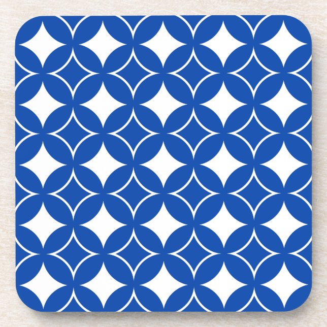 Blue and white shippo pattern beverage coaster (Front)