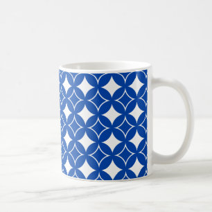Blue and white shippo pattern coffee mug