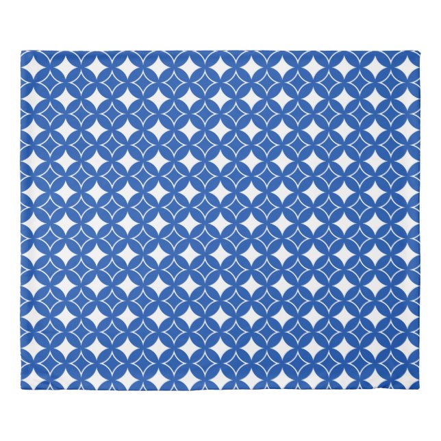 Blue and white shippo pattern duvet cover (Front)