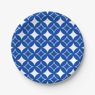 Blue and white shippo pattern paper plates