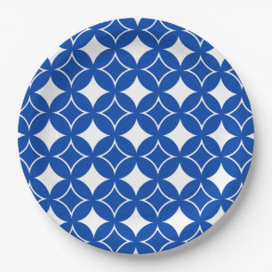 Blue and white shippo pattern paper plates
