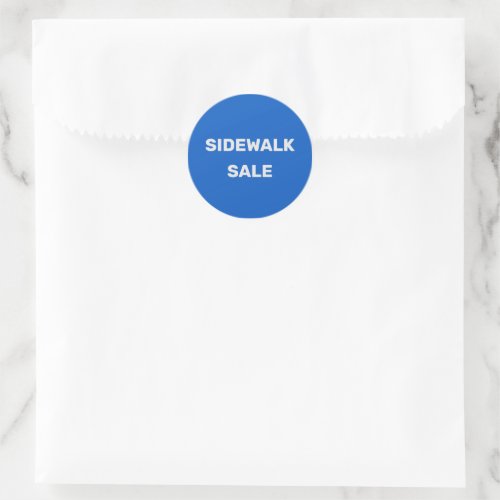 Blue And White Sidewalk Sale Round Classic Round Sticker