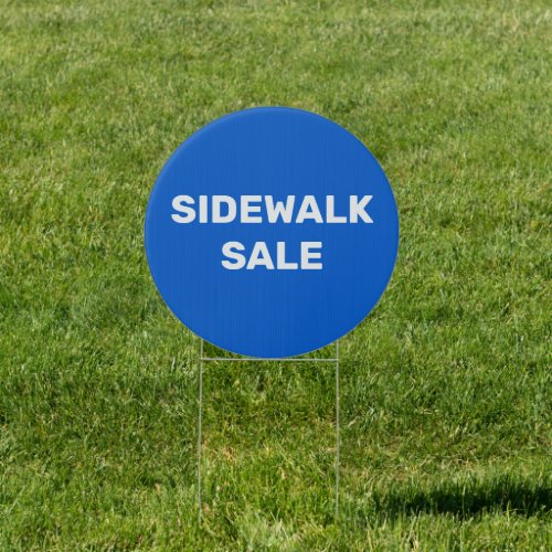 Blue And White Sidewalk Sale Round Sign