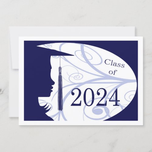 Blue and White Silhouette 2024 Card