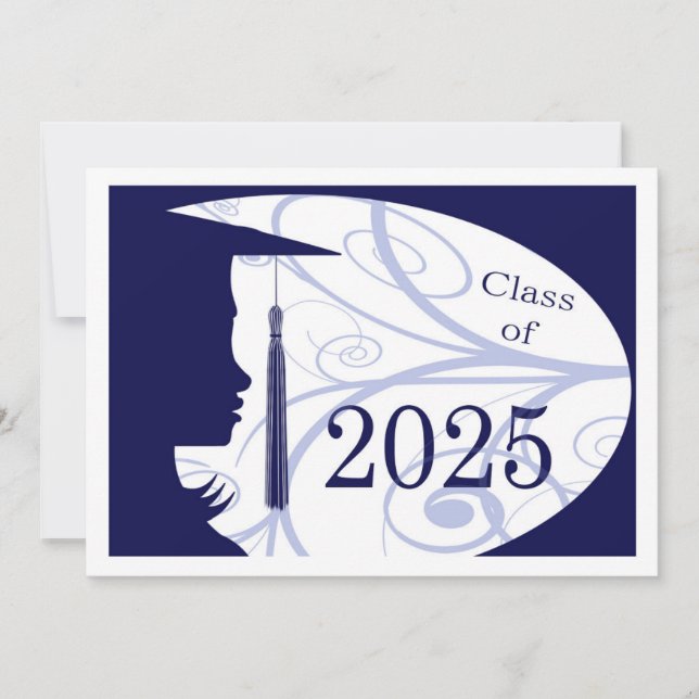 Blue and White Silhouette 2025 Card (Front)