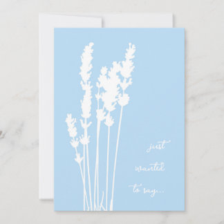 Blue and White Silhouetted Floral Card