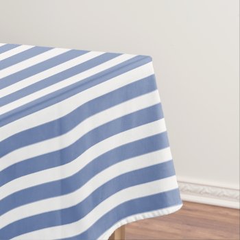 Blue And White Simple Stripes Pattern Tablecloth by NancyTrippPhotoGifts at Zazzle