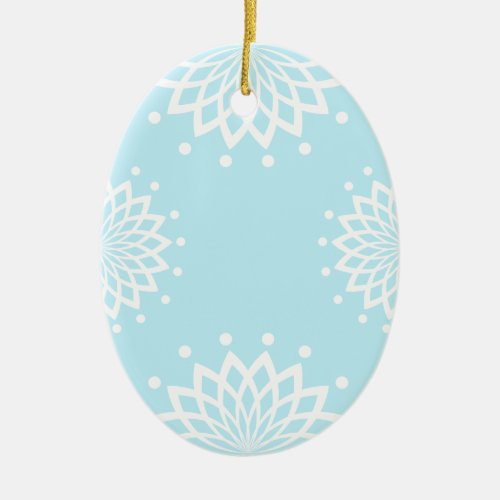 Blue and White Simple Vintage Easter Ceramic Ornament