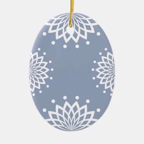 Blue and White Simple Vintage Easter Ceramic Ornament
