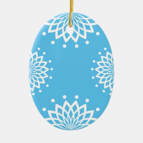 Blue and White Simple Vintage Easter Ceramic Ornament