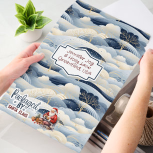 Blue and White Snowdrifts Santa Claus Envelope Mailers