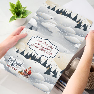 Blue and White Snowdrifts Santa Claus Envelope Mailers