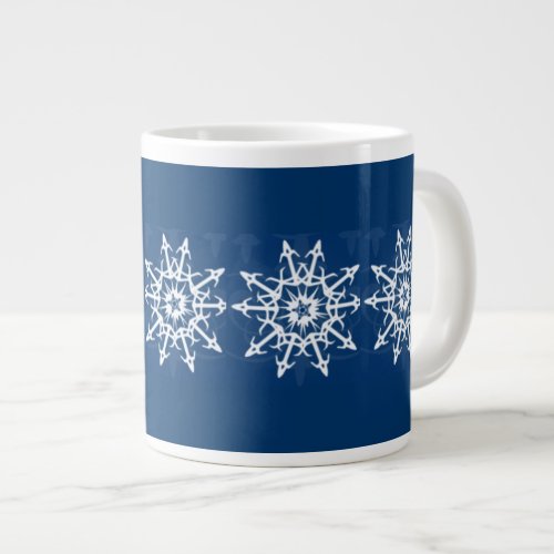 Blue and White Snowflake Container Large Coffee Mug