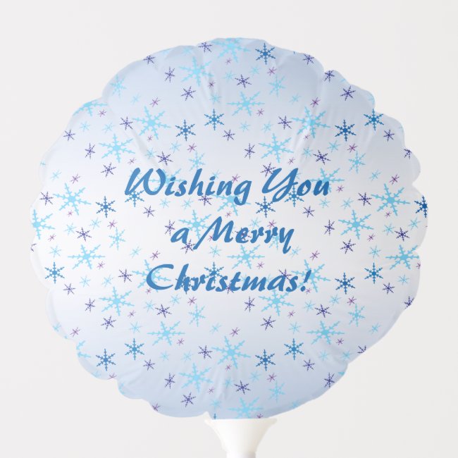Blue and White Snowflake Pattern Christmas Balloon