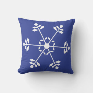Blue and White Snowflake Pillow #HolidayZ