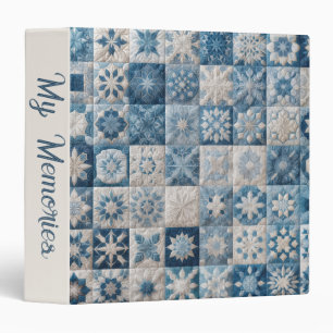 Blue and White Snowflake Quilt 3 Ring Binder