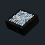 Blue and White Snowflake Quilt Gift Box<br><div class="desc">A quilt showcases intricate patterns resembling snowflakes,  each block featuring unique blue and white designs</div>