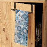 Blue and White Snowflake Quilt Kitchen Towel<br><div class="desc">A quilt showcases intricate patterns resembling snowflakes, each block featuring unique blue and white designs</div>