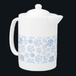 Blue And White Snowflake Teapot<br><div class="desc">Pretty blue and white snowflake pattern. Perfect to go with that Blue Holiday decor.</div>