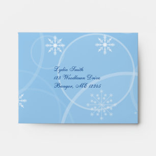 Blue and White Snowflakes A2 Envelope for RSVP's