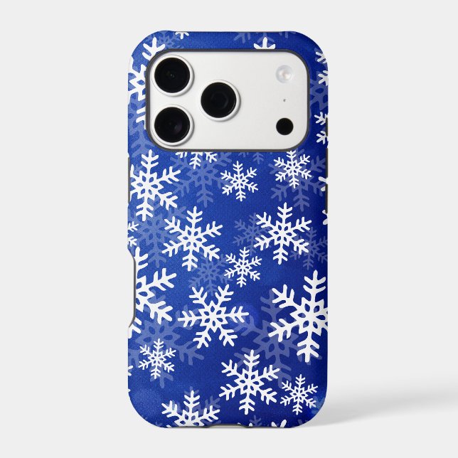 Blue and White Snowflakes Case-Mate iPhone Case (Back)