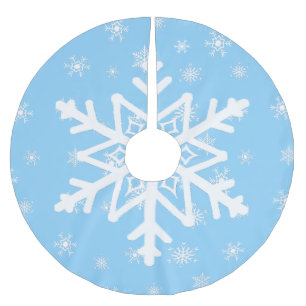 Blue and White Snowflakes Christmas Tree Skirt