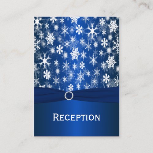Blue and White Snowflakes Enclosure Card Business Card Templates
