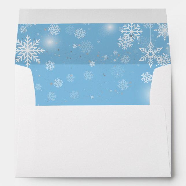 Blue and white snowflakes envelope (Back (Bottom))