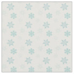 Blue and White Snowflakes Pattern Fabric