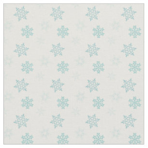 Blue and White Snowflakes Pattern Fabric