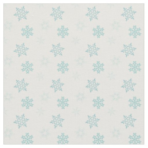 Blue and White Snowflakes Pattern Fabric