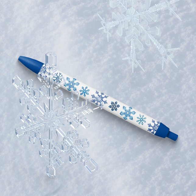 Blue and White Snowflakes Pen (Creator Uploaded)