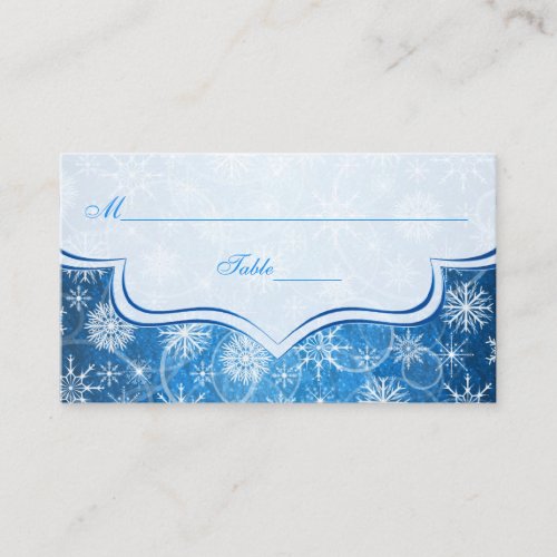 Blue and White Snowflakes Placecards