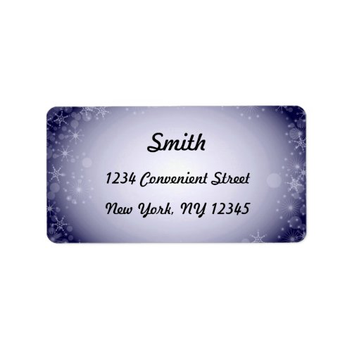 Blue and White Snowflakes Return Address Label