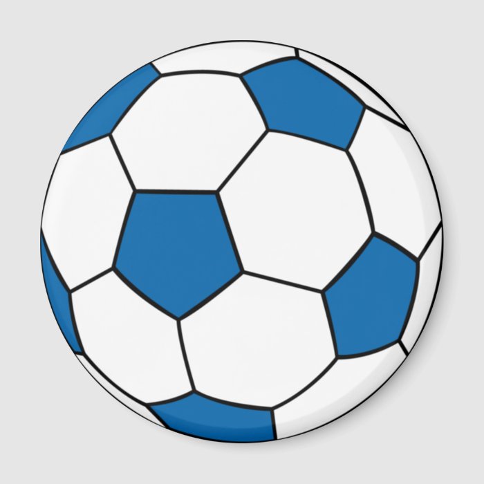 blue and white soccer ball magnets