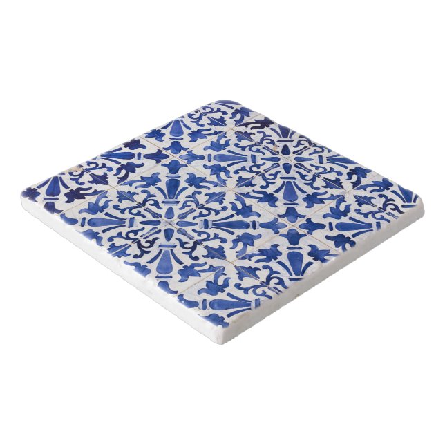 Blue and White Spanish Tile Trivet (Corner)