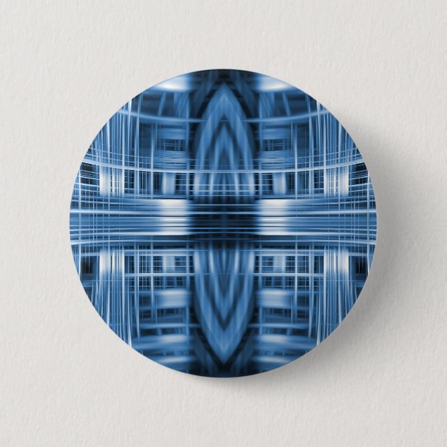 Blue and white speed blur pattern button (Front)