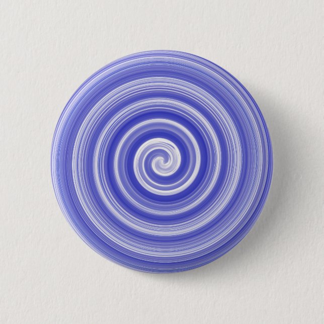Blue and white spiral pattern button (Front)