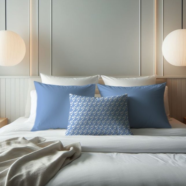 Blue and White Splash Pattern Modern Coastal Pillow Case (Creator Uploaded)